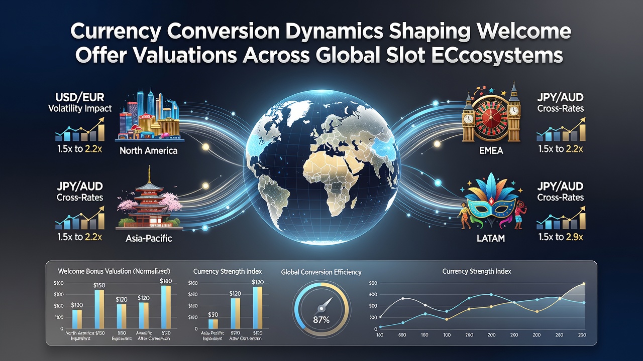 Payment gateway dashboards displaying live exchange rates and bonus conversion calculations for international slot players