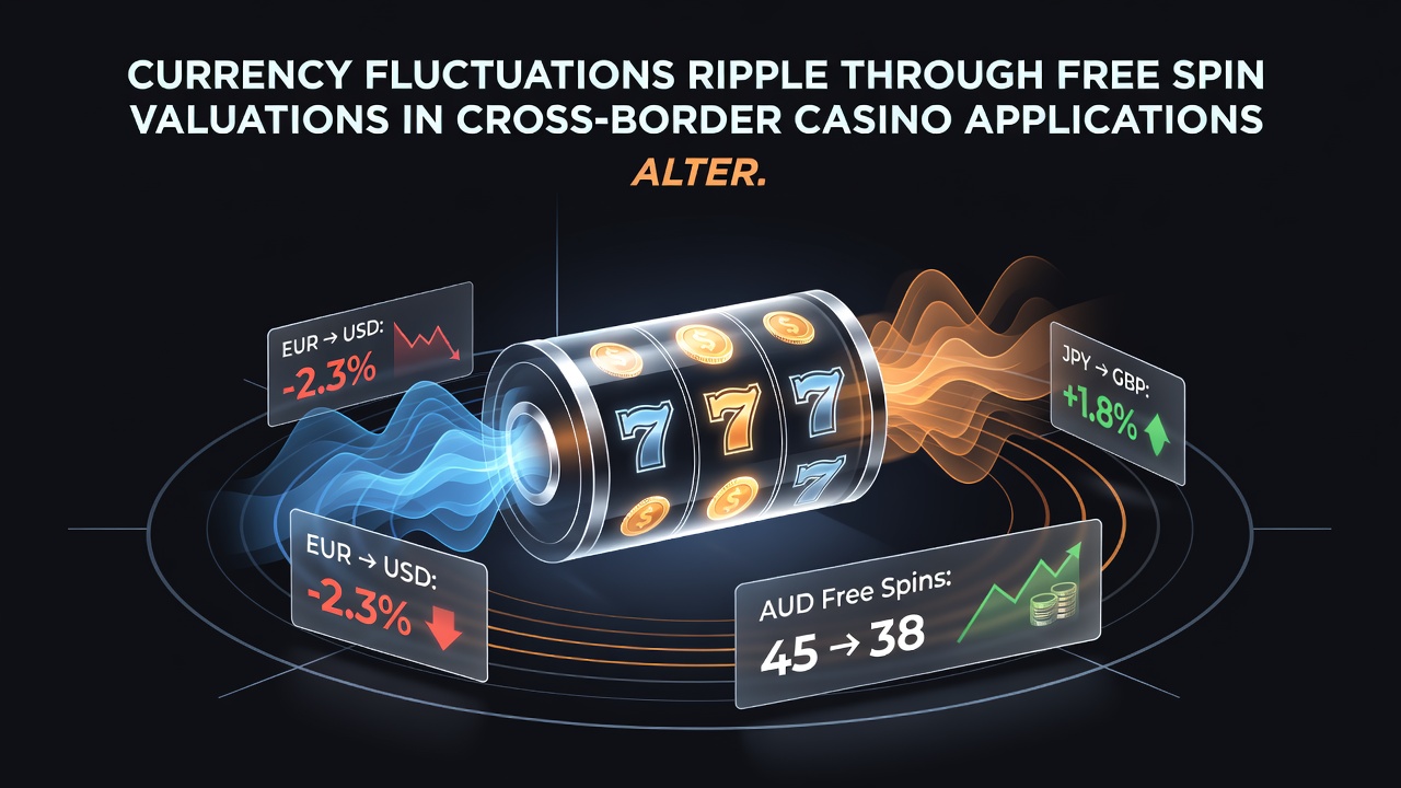 Mobile screen displaying currency conversion details for free spins during an international player session